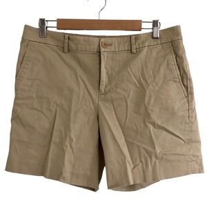 Lauren Ralph Lauren Women’s Mid-Rise Chino Midi Khaki Shorts, Tan Size 10